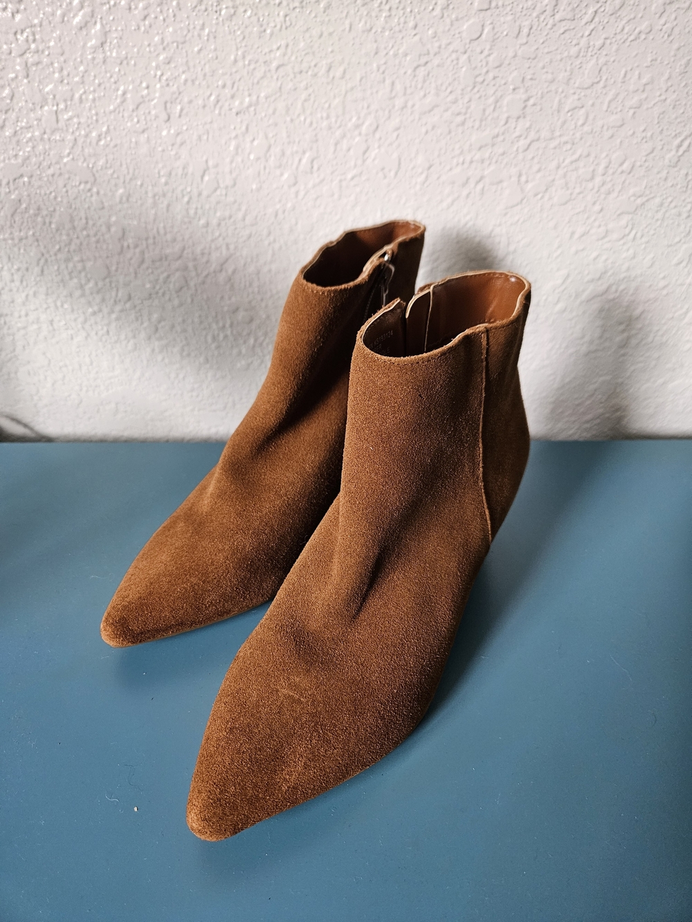 kenzie Brown Suede Pointed Ankle Booties